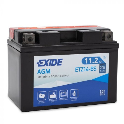 bateria para moto exide agm mc dry ytz14s bs