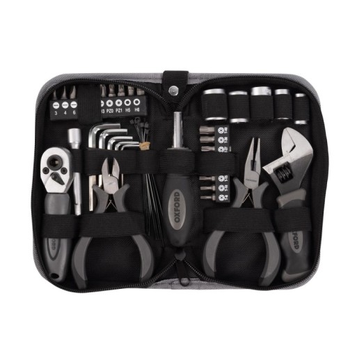 kit herramientas moto oxford tool kit pro v2 ox770v2 35 piezas bajo asiento con torx y car