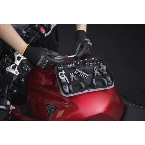 kit herramientas moto oxford tool kit pro v2 ox770v2 35 piezas bajo asiento con torx y car