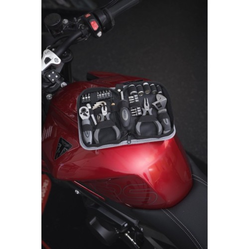 kit herramientas moto oxford tool kit pro v2 ox770v2 35 piezas bajo asiento con torx y car