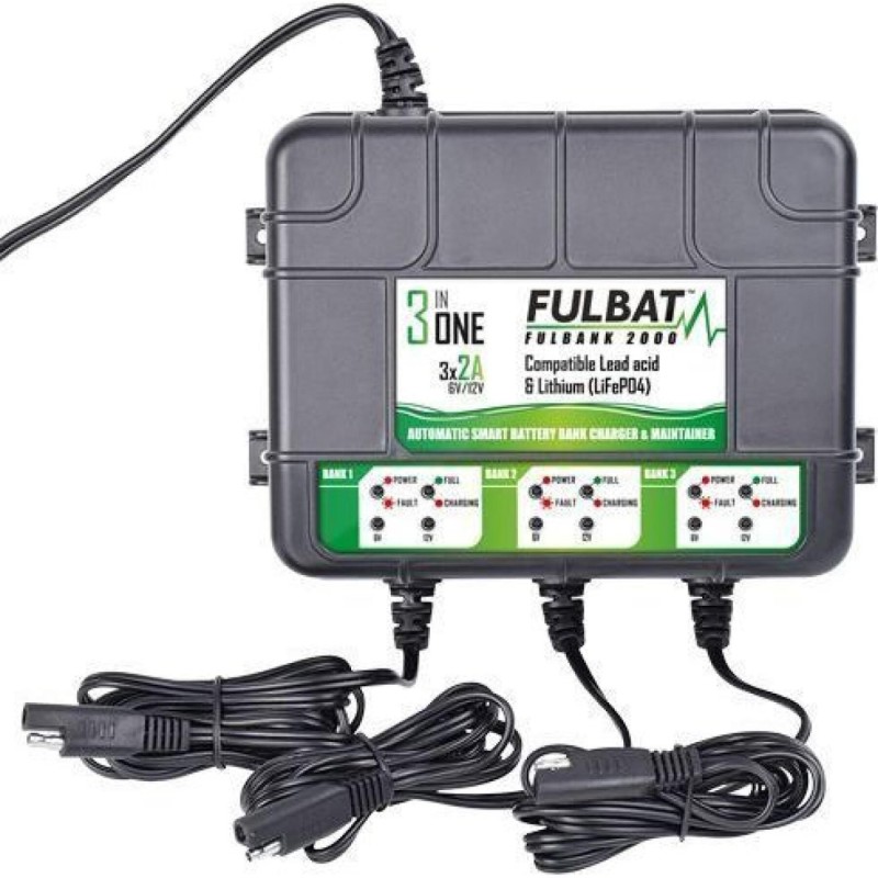 cargador de bateria fulbat triple estacion de carga fulbank 75047