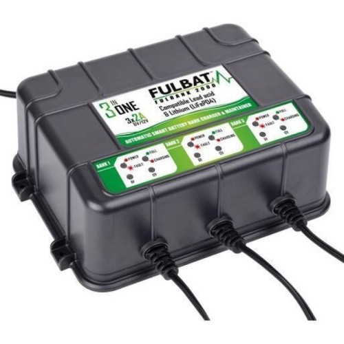 cargador de bateria fulbat triple estacion de carga fulbank 75047