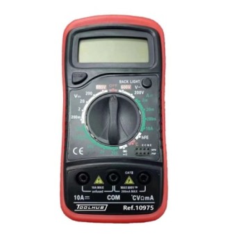 multimetro digital con termometro toolhub 10975 cat iii 600 v