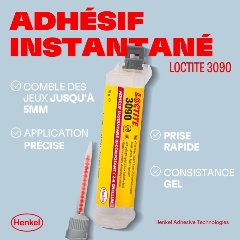 adhesivo instantaneo bicomponente loctite 3090 1379598 en jeringa doble 10 g 1 g