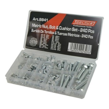 surtido tornillos y tuercas metricas toolhub 9841 para moto automocion 240 pzs