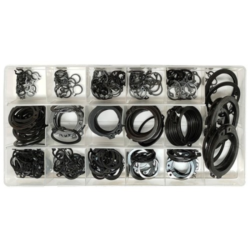 surtido circlips externos toolhub 9821 para ejes ranurados 300 pzs