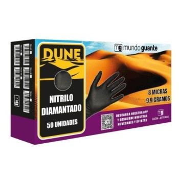 guantes de nitrilo d10080l dune negros diamantados 100 uds