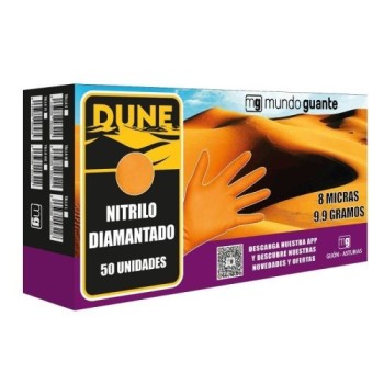 guantes de nitrilo d10020 dune naranjas diamantados 100 uds