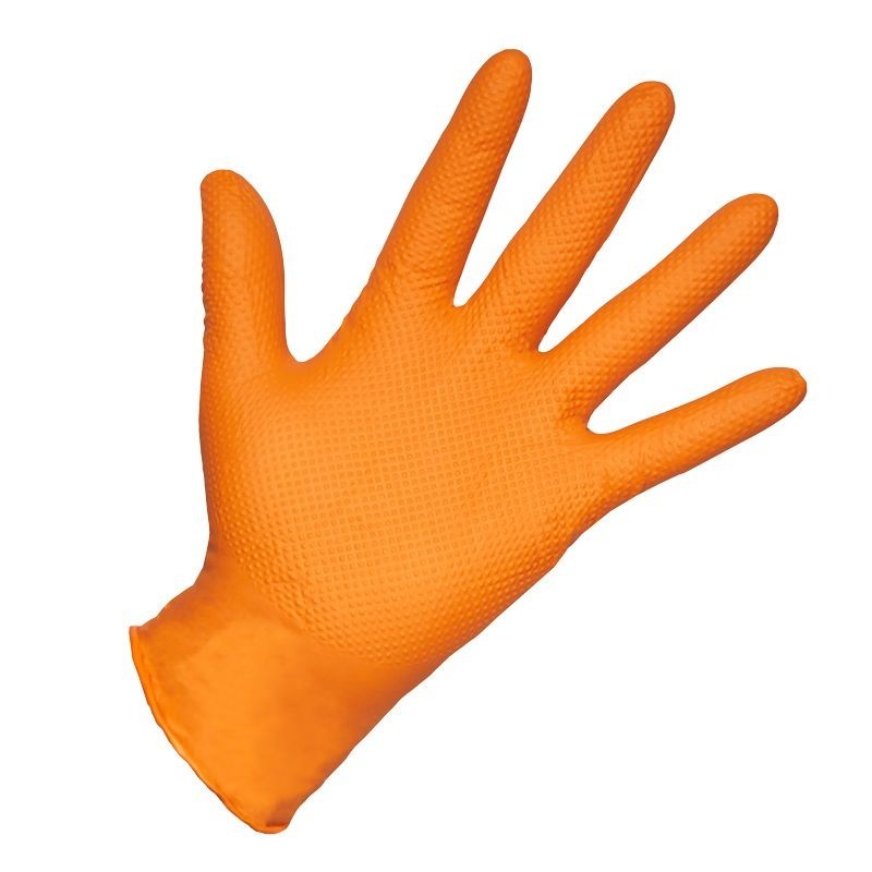 guantes de nitrilo d10020 dune naranjas diamantados 100 uds