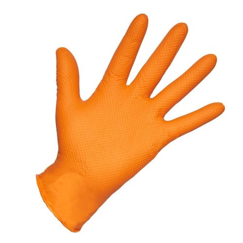 guantes de nitrilo d10020 dune naranjas diamantados 100 uds