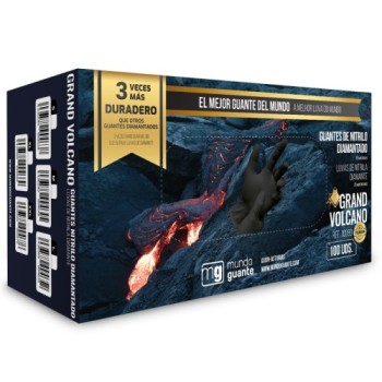 guante de nitrilo diamantado 9980 volcano negro 100 unidades