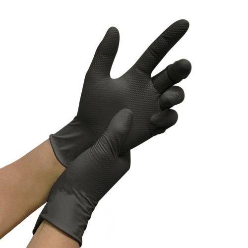 guante de nitrilo diamantado 9980 volcano negro 100 unidades