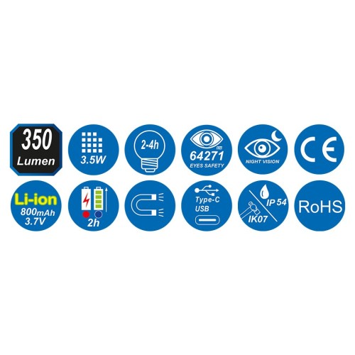 linterna led de bolsillo cob de 3 w y smd de 1 2 w 350 y 120 lm king tony 9ta282a
