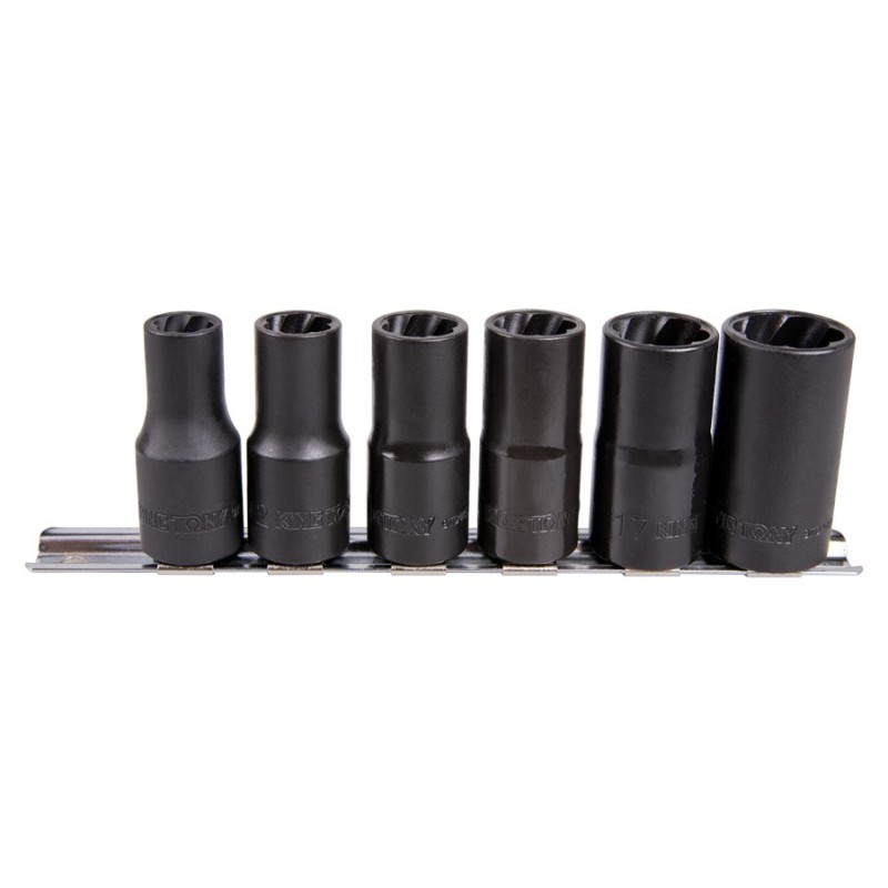 juego de 6 vasos helicoidales de 1 2 pulgadas sobre carril king tony 9td036mr