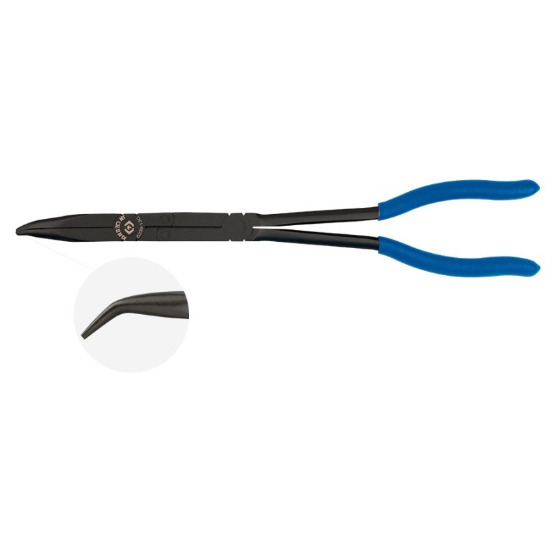 alicate extralargo acodado de punta semirredonda y doble articulacion king tony 633913c