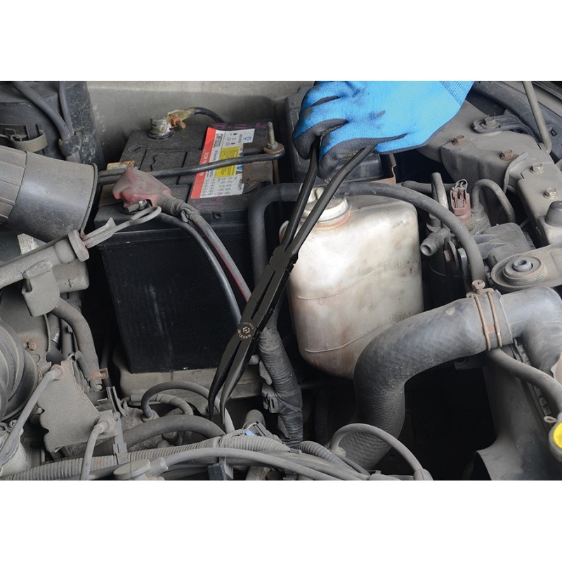 alicate extralargo acodado de punta semirredonda y doble articulacion king tony 633913c