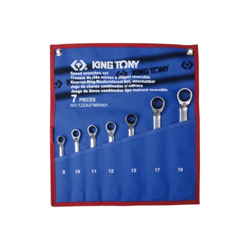 juego de 7 llaves rapidas reversibles metricas con tope king tony 122a07mrn01