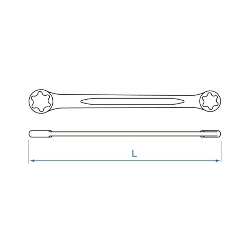 llave de estrella recta torx e10xe12 king tony 19201012