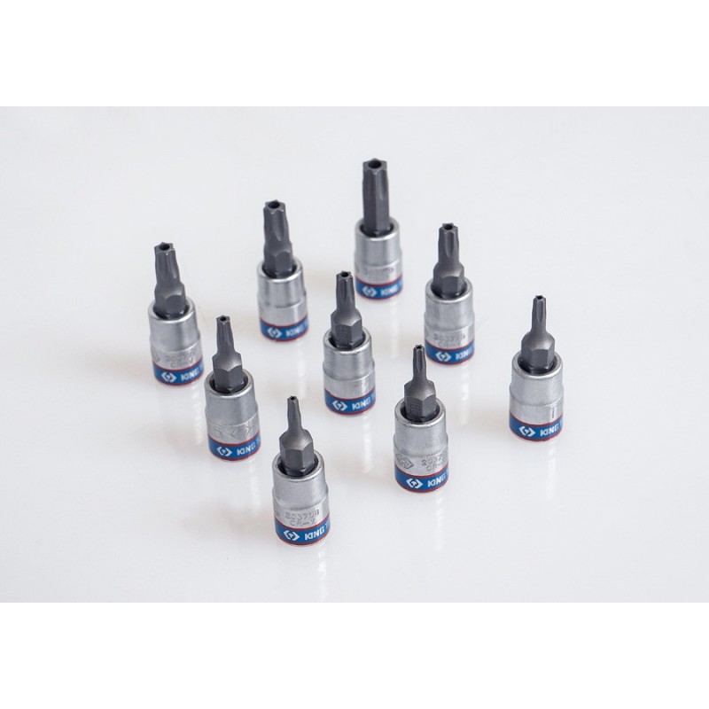 vaso con punta torx t10 inviolable y cuadradillo de 1 4 pulgadas king tony 203710
