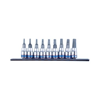 juego de 9 vasos con punta torx y cuadradillo de 1 4 pulgadas sobre carril king tony 2109p