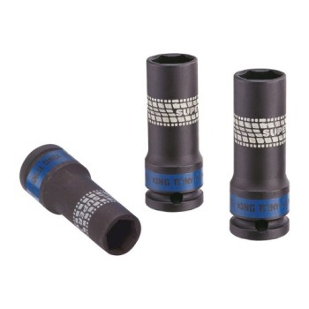 juego de 3 vasos de impacto metricos largos de 1 2 pulgadas sobre carril king tony 4403mp