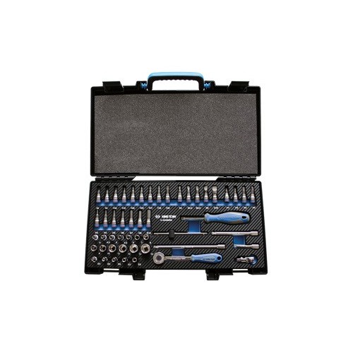 juego metrico de vasos de 6 caras y accesorios de 1 4 pulgadas 50 piezas king tony 2550mr