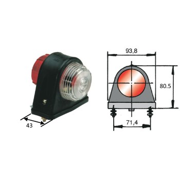 piloto de posicion rinder 615 bicolor con cuerpo de goma 12 24 v 2