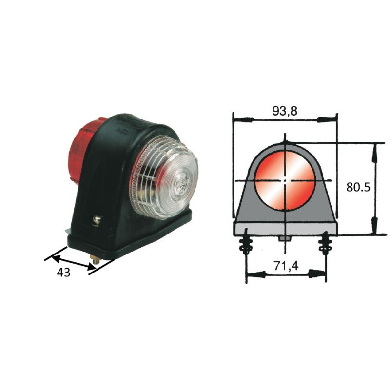 piloto de posicion rinder 615 bicolor con cuerpo de goma 12 24 v