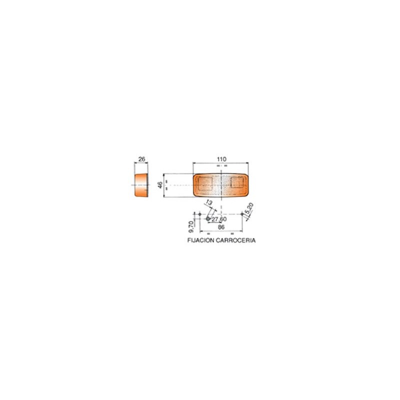 luz de posicion lateral rinder 17000 ambar con catadioptrico 12 24 v