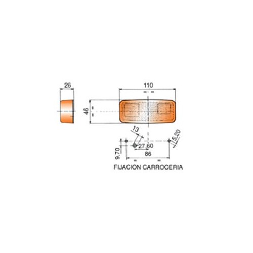 luz de posicion lateral rinder 17000 ambar con catadioptrico 12 24 v