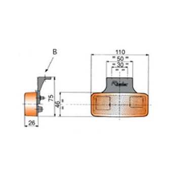 luz de posicion lateral rinder 17200 ambar con escuadra y catadioptrico 2