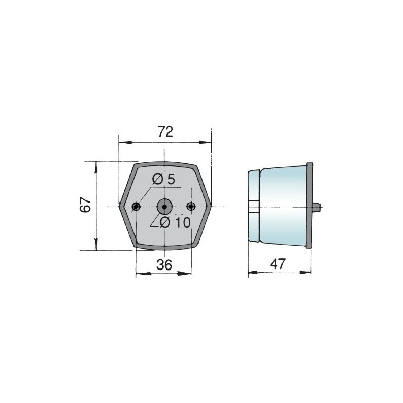 luz de posicion rinder 871 delantera con catadioptrico 12 24 v