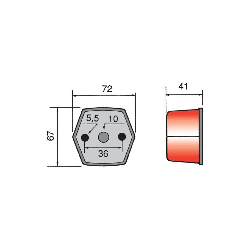 luz de posicion rinder 893 trasera roja sin catadioptrico 12 24 v