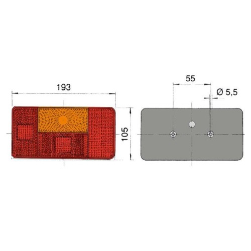 piloto posterior rinder 160 izquierdo para matricula y antiniebla 12 24 v