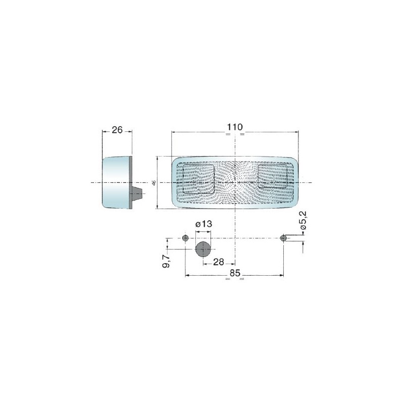 luz de posicion rinder 170i delantera incolora con catadioptrico 12 24 v