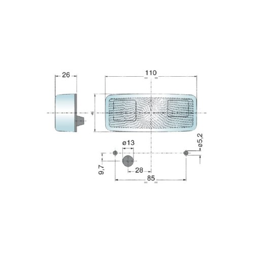 luz de posicion rinder 170i delantera incolora con catadioptrico 12 24 v