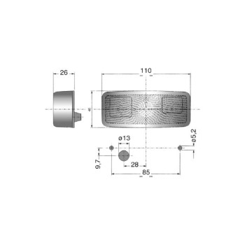 luz de posicion rinder 170r trasera roja con catadioptrico 12 24 v 2