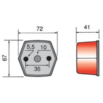 luz de posicion rinder 870 trasera roja con catadioptrico 12 24 v 2