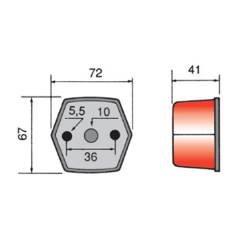 luz de posicion rinder 870 trasera roja con catadioptrico 12 24 v