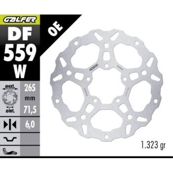 disco de freno trasero galfer df559w wave 265 x 6 mm para ducati