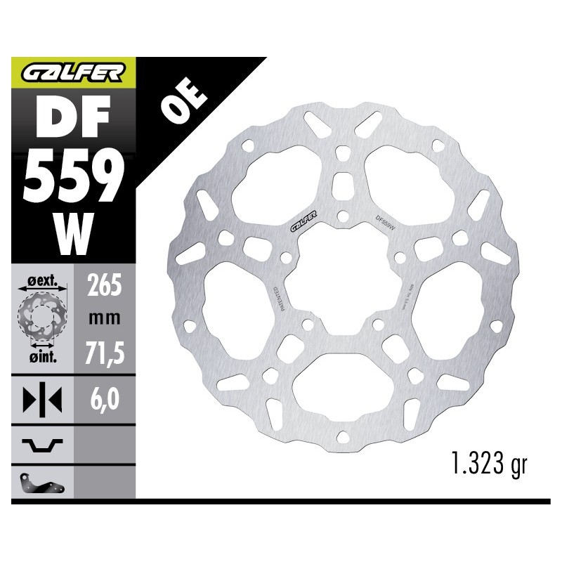disco de freno trasero galfer df559w wave 265 x 6 mm para ducati