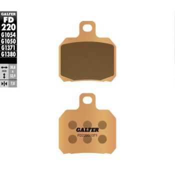 pastillas de freno moto galfer fd220g1371 traseras sinterizadas g1371