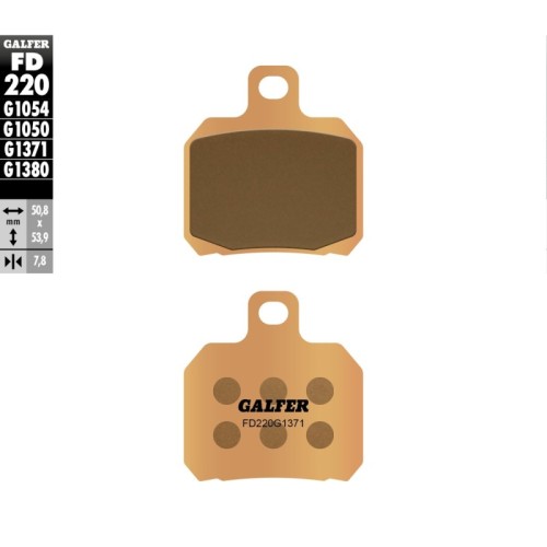 pastillas de freno moto galfer fd220g1371 traseras sinterizadas g1371