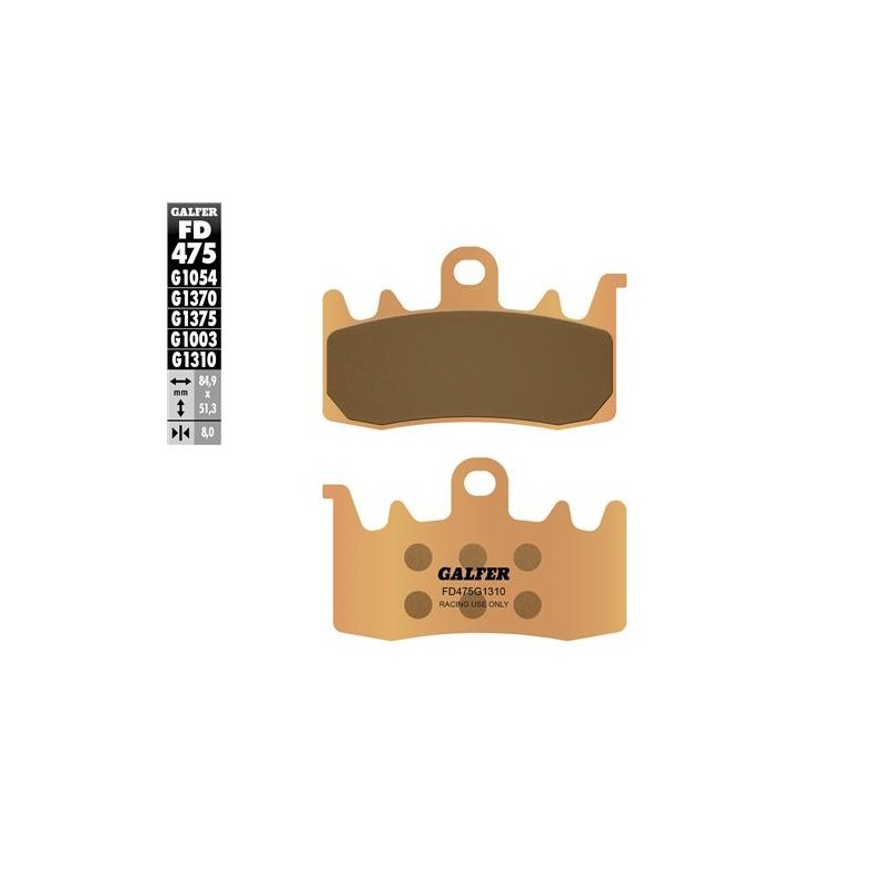 pastillas de freno moto galfer fd475g1310 delanteras sinterizadas racing