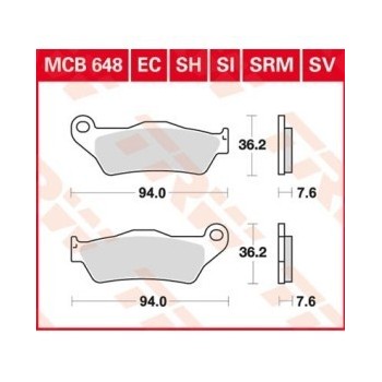 pastillas de freno moto trw mcb648si 2