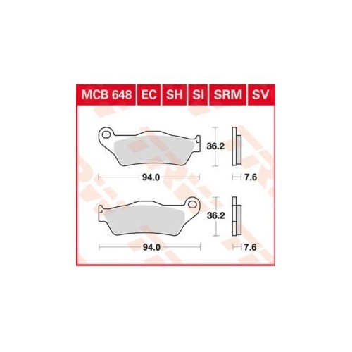 pastillas de freno moto trw mcb648si