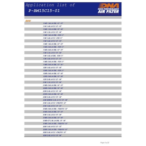 filtro de aire dna bmw 116d serie p bm15c15 01