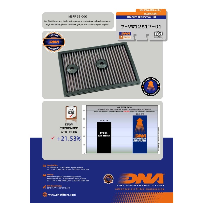 filtro de aire dna audi q2 1 4l p vw12s17 01