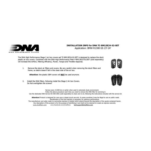 tomas entrada de aire dna para bmw r 1300 gs 23 24 tc bm13e24 s2 set
