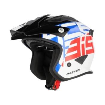 casco acerbis jet aria graphic sport 22 06 color blanco azul y rojo glossy 0026602 034